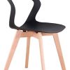 31wBxeO0YOL._AC_.jpg GroBKau Lot de 4 Chaises à Dossier en Plastique Moderne pour Salon, Salle à Manger, Bureau, Salle de Réunion, Restaurant, etc. (Noir)