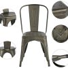 41-fPZ2p4FL._AC_.jpg Yaheetech Lot de 4 Chaise de Cuisine Tabouret Salle à Manger Industrielle 45 cm de Hauteur Empilable Metallique avec Dossier Jardin Bistrot Café Salon