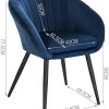 4198R32FOCL._AC_.jpg WOLTU 1 pièce Chaise de Salle à Manger rembourrée en Velours Pieds en métal,Chaise de réception Couleur Bleu BH244bl-1