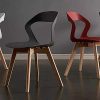 41KKTcHQtkL._AC_.jpg GroBKau Lot de 4 Chaises à Dossier en Plastique Moderne pour Salon, Salle à Manger, Bureau, Salle de Réunion, Restaurant, etc. (Noir)