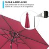41MZDBSYA3L._AC_.jpg Outsunny Parasol en Aluminium Rond Polyester 180g/m² manivelle inclinable Ø 3 x 2,45 m Bordeaux