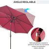 41d2ZGflNRL._AC_.jpg Outsunny Parasol en Aluminium Rond Polyester 180g/m² manivelle inclinable Ø 3 x 2,45 m Bordeaux