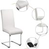 41i8zMN1diL._AC_.jpg Yaheetech Lot de 2 Chaises de Salle à Manger en Simili Cuir Capacité 135 kg Siège Plus épais de 7 cm Blanche