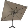 41qyxyOGbEL._AC_.jpg IDMarket - Parasol déporté rectangulaire Calvi 3x4 M Taupe Rotatif 360° avec Housse
