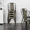 51Mh-05etxL._AC_.jpg Yaheetech Lot de 4 Chaise de Cuisine Tabouret Salle à Manger Industrielle 45 cm de Hauteur Empilable Metallique avec Dossier Jardin Bistrot Café Salon