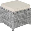 TecTake 800808 Salon de Jardin en Résine Tressée Ensemble Mobilier d' Extérieur 4 Places 1 Table 2 Fauteuils 2 Tabourets – Diverses Couleurs (Gris Clair)