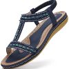 51UzqjMzQ0S._AC_.jpg gracosy Sandales Femmes Plates, Chaussures Sandales en Cuir PU Nu Pieds Été à Talon Compensé Claquette Plage Semelle Confortables Bride Cheville Soirée Élégance Strass Bijoux Noir