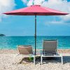 51j-WGClxAL._AC_.jpg Outsunny Parasol en Aluminium Rond Polyester 180g/m² manivelle inclinable Ø 3 x 2,45 m Bordeaux