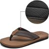 51uFP42M-hL._AC_.jpg KuaiLu Tongs Hommes été Cuir en Tissu Plage Sandales Mousse de Yoga Piscine Chaussures