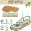 51y9IOJ1GlS._AC_.jpg Camfosy Sandales Femmes Plates, Chaussures Été Tongs à Talons Plats Claquettes Nu Pieds Semelle Compensée Confortable Bout Ouvert pour Filles Plage Noire
