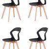 GroBKau Lot de 4 Chaises à Dossier en Plastique Moderne GroBKau Lot de 4 Chaises à Dossier en Plastique Moderne pour Salon, Salle à Manger, Bureau, Salle de Réunion, Restaurant, etc. (Noir)