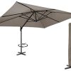 IDMarket - Parasol déporté rectangulaire Calvi 3x4 M Taupe Rotatif IDMarket - Parasol déporté rectangulaire Calvi 3x4 M Taupe Rotatif 360° avec Housse