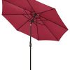 Outsunny Parasol en Aluminium Rond Polyester 180g/m² manivelle inclinable Ø Outsunny Parasol en Aluminium Rond Polyester 180g/m² manivelle inclinable Ø 3 x 2,45 m Bordeaux