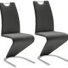 Robas Lund Chaises Salle à Manger Lot de 2 Chaises pied luge schwarz, Chaise Salle à Manger Amado