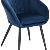 WOLTU 1 pièce Chaise de Salle à Manger rembourrée en WOLTU 1 pièce Chaise de Salle à Manger rembourrée en Velours Pieds en métal,Chaise de réception Couleur Bleu BH244bl-1
