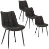 WOLTU 4 X Chaise de Salle à Manger Chaise de WOLTU 4 X Chaise de Salle à Manger Chaise de Cuisine Assise rembourrée en Similicuir épais Pieds en métal,Anthracite BH207an-4