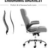 1629280809_416djjI0kPL._AC_.jpg YAMASORO Chaise de Bureau avec accoudoirs rabattables pour la Maison, chaises d'ordinateur avec Rembourrage épais pour Plus de Confort et de Design Ergonomique pour Le Soutien Lombaire, Gris