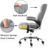 1629280810_41NiB6BX2L._AC_.jpg YAMASORO Chaise de Bureau avec accoudoirs rabattables pour la Maison, chaises d'ordinateur avec Rembourrage épais pour Plus de Confort et de Design Ergonomique pour Le Soutien Lombaire, Gris