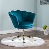Wahson Chaise de bureau pivotante en velours Fauteuil de Bureau Wahson Chaise de bureau pivotante en velours Fauteuil de Bureau réglable en hauteur Chaise pour chambre à coucher/coiffeuse (Bleu sarcelle)