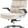 Yamasoro Chaise de bureau ergonomique avec accoudoirs rabattables, hauteur réglable Yamasoro Chaise de bureau ergonomique avec accoudoirs rabattables, hauteur réglable à 360°, chaise de bureau avec support lombaire réglable, chaise de bureau en velours (Beige)