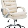 Fauteuil de Bureau Réglable en Hauteur XXL Vancouver Similicuir I Fauteuil de Bureau Réglable en Hauteur XXL Vancouver Similicuir I Chaise de Bureau à Roulette Rembourrée Confortable avec Accoudoirs I Coul, Couleur:crème