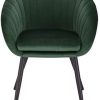 WOLTU 1 pièce Chaise de Salle à Manger rembourrée en Velours Pieds en métal,Chaise de réception Couleur Vert Foncé BH244dgn-1