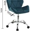 HNNHOME® Chaise de bureau moderne pivotante en tissu rembourré pour maison, bureau, hauteur réglable