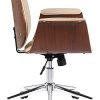 3161GC7JFmS._AC_.jpg CLP Fauteuil de Bureau Kemberg avec Coque en Bois Et Revêtement Similicuir I Chaise De Bureau Dossier Assise Rembourrés I Piètement Métal, Couleur:Noyer/crème