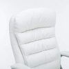 Fauteuil de Bureau Réglable en Hauteur XXL Vancouver Similicuir I Chaise de Bureau à Roulette Rembourrée Confortable avec Accoudoirs I Coul, Couleur:Blanc