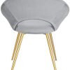 WOLTU Chaises de Salle à Manger Lot de 4 rembourrées en Velours,Chaise de Salle de séjour Gris Clair BH230hgr-4