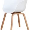 GrandCA HOME Lot de 4 chaises de Salle à Manger, fauteuils de Style scandinave, adaptés aux Restaurants, Bureaux, cafés, etc. (Blanche)