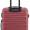 31D4Gco9hML._AC_.jpg WITTCHEN Valise de Chariot de Valise de Taille Moyenne Stable Valise de Wittchen ABS Chariot à Coque Dure 4 roulettes Serrure à Combinaison Rouge (Burgund)