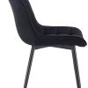 WOLTU 6X Chaise de Salle à Manger Chaise Design Moderne Assise en Velours Bien rembourrée Cadre en métal,Noir BH142sz-6