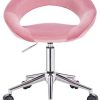 31FzgEHPvlL._AC_.jpg WOLTU BS100rs,1 Chaise de Bureau Tabouret Roulant avec Velours Assise,Tabouret de Travail Fauteuil de Bureau pivotant et réglable,Rose