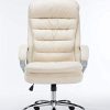 31GaOUHbC8L._AC_.jpg Fauteuil de Bureau Réglable en Hauteur XXL Vancouver Similicuir I Chaise de Bureau à Roulette Rembourrée Confortable avec Accoudoirs I Coul, Couleur:crème