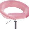 31HREdSifML._AC_.jpg WOLTU BS100rs,1 Chaise de Bureau Tabouret Roulant avec Velours Assise,Tabouret de Travail Fauteuil de Bureau pivotant et réglable,Rose