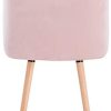 WOLTU Lot de 4 Chaise de Cuisine en Velours Fauteuil de Repas Salle à Manger, Rose, BH121rs-4