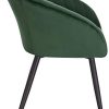WOLTU 1 pièce Chaise de Salle à Manger rembourrée en Velours Pieds en métal,Chaise de réception Couleur Vert Foncé BH244dgn-1