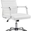 31LkDoOuCpL._AC_.jpg Yaheetech Chaise de Bureau Ergonomique Fauteuil de Bureau Confortable Cuir PU avec Siège Rembourrée Pivotante Dossier Haut Inclinable Blanche