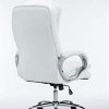 Fauteuil de Bureau Réglable en Hauteur XXL Vancouver Similicuir I Chaise de Bureau à Roulette Rembourrée Confortable avec Accoudoirs I Coul, Couleur:Blanc