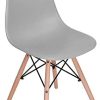 31O6KFfk2nL._AC_.jpg WV LeisureMaster Lot de 6 chaises de salle à manger en ABS avec pieds en bois (Gris, 6)
