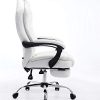 31Sva8krX1L._AC_.jpg Fauteuil de Bureau Ergonomique Castle en Similicuir - Chaise Pivotante et Réglable - Repose-Pied et Accoudoirs - Charge Max. 130 kg - Couleu, Couleurs:Blanc