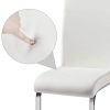 31VlZTtxjgL._AC_.jpg Yaheetech 4 Chaises de Salle à Manger Cuisine Siège Plus épais de 7 cm Piètement Acier Chromé Revêtement Similicuir 47cm de Hauteur Assise Blanche