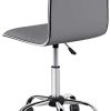 Yaheetech Chaise de Bureau sans Accoudoir à Dossier Bas Fauteuil de Bureau Travail à roulettes Assise Réglable Chaise d'Ordinateur 120 kg Chaise pour Chambre Gris