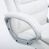 Fauteuil de Bureau Réglable en Hauteur XXL Vancouver Similicuir I Chaise de Bureau à Roulette Rembourrée Confortable avec Accoudoirs I Coul, Couleur:Blanc