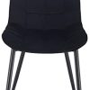 WOLTU 6X Chaise de Salle à Manger Chaise Design Moderne Assise en Velours Bien rembourrée Cadre en métal,Noir BH142sz-6