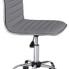 Yaheetech Chaise de Bureau sans Accoudoir à Dossier Bas Fauteuil de Bureau Travail à roulettes Assise Réglable Chaise d'Ordinateur 120 kg Chaise pour Chambre Gris