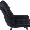 WOLTU 6X Chaise de Salle à Manger Chaise Design Moderne Assise en Velours Bien rembourrée Cadre en métal,Noir BH142sz-6
