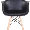 BenyLed Lot de 2 Chaises de Salle à Manger Modernes avec Accoudoir Chaise Latérale avec Pieds en Bois pour Cuisine, Salon, Noir