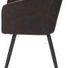 EUGAD Chaises de Salle à Manger Lot de 2 en Tissu Scientifique,Chaise de Loisirs Chaise de café Brun Foncé 0645BY-2